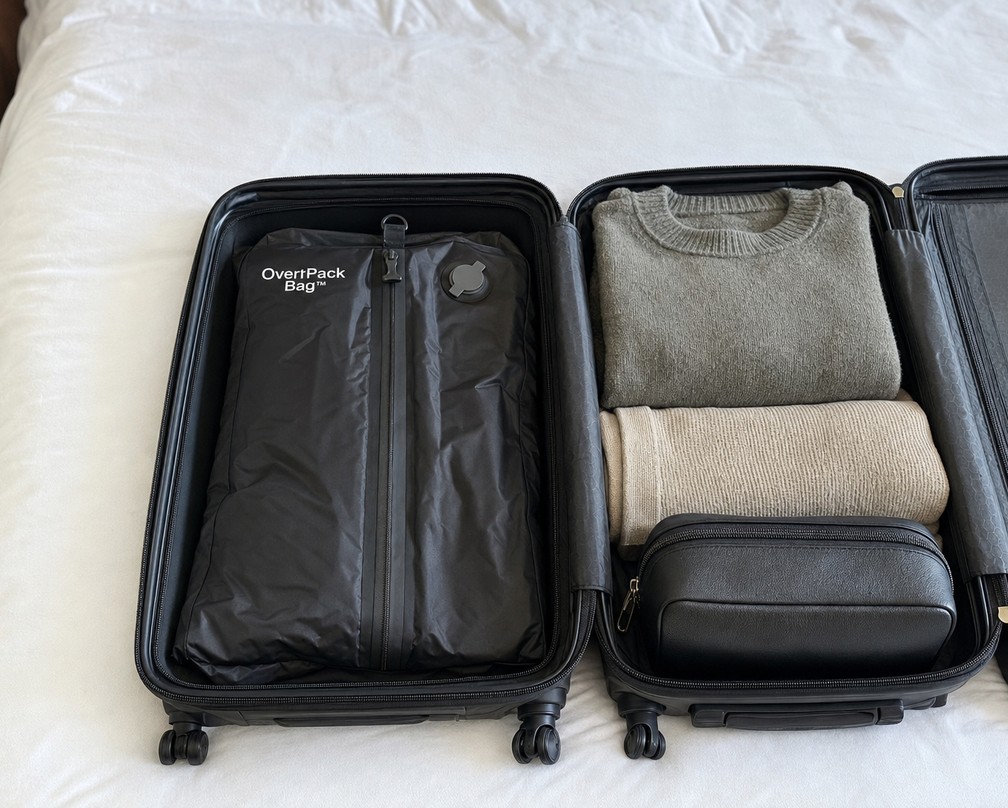 OverPack Bag compressed inside a carry-on